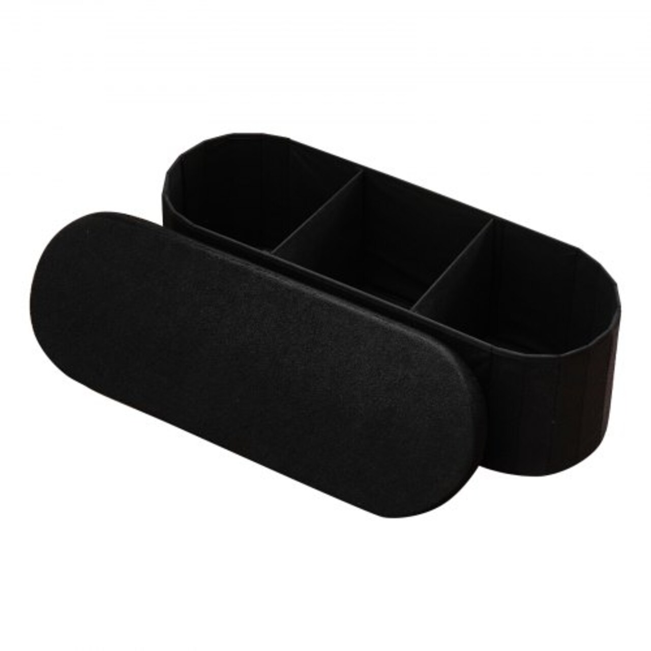 Folding Storage Ottoman Bench Teddy Fleece Seat with Lid Hidden Storage 660 lbs